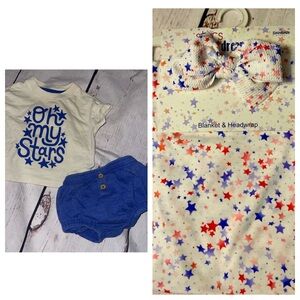 Nwt oh my stars outfit+ swaddle and headband